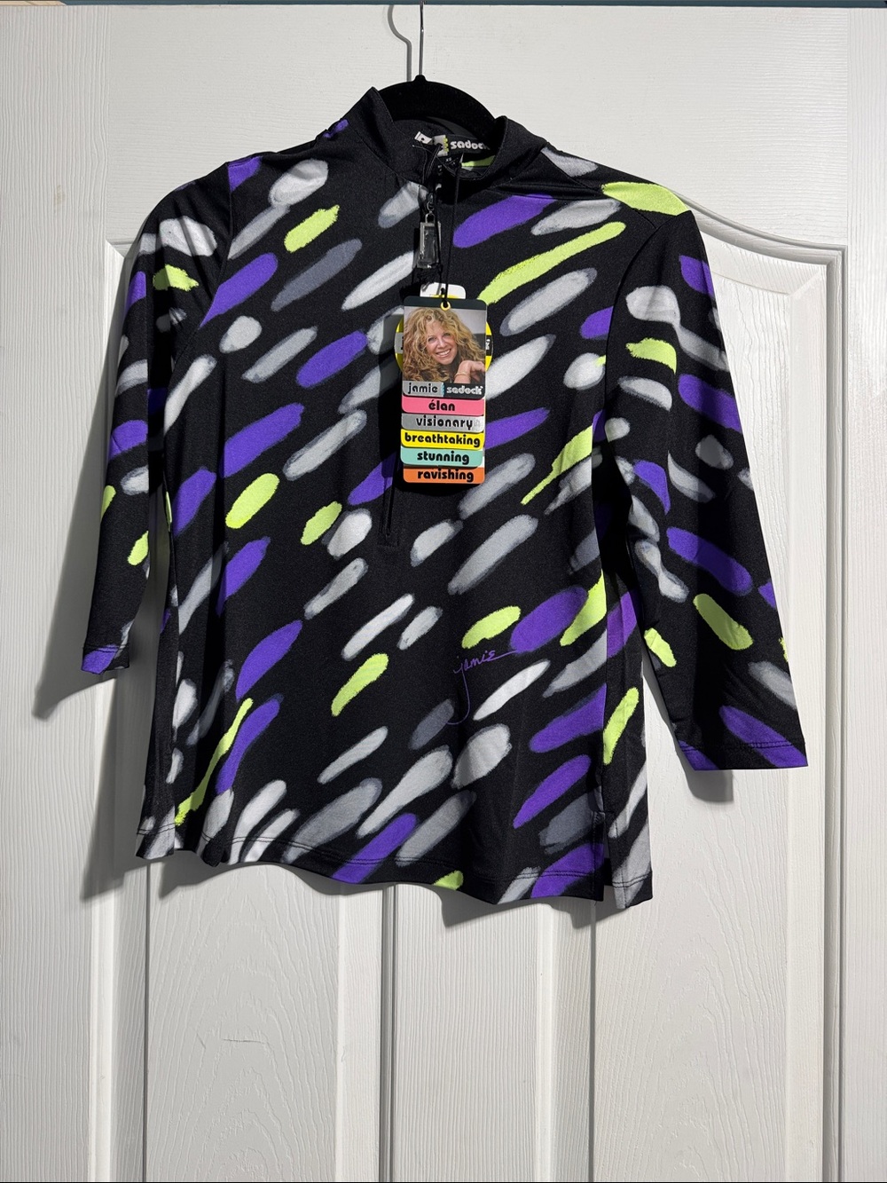 NWT Jamie Sadock Sunsense SPF 50 Golf Top XS 1/4 Zip Cooltrex UV Protection